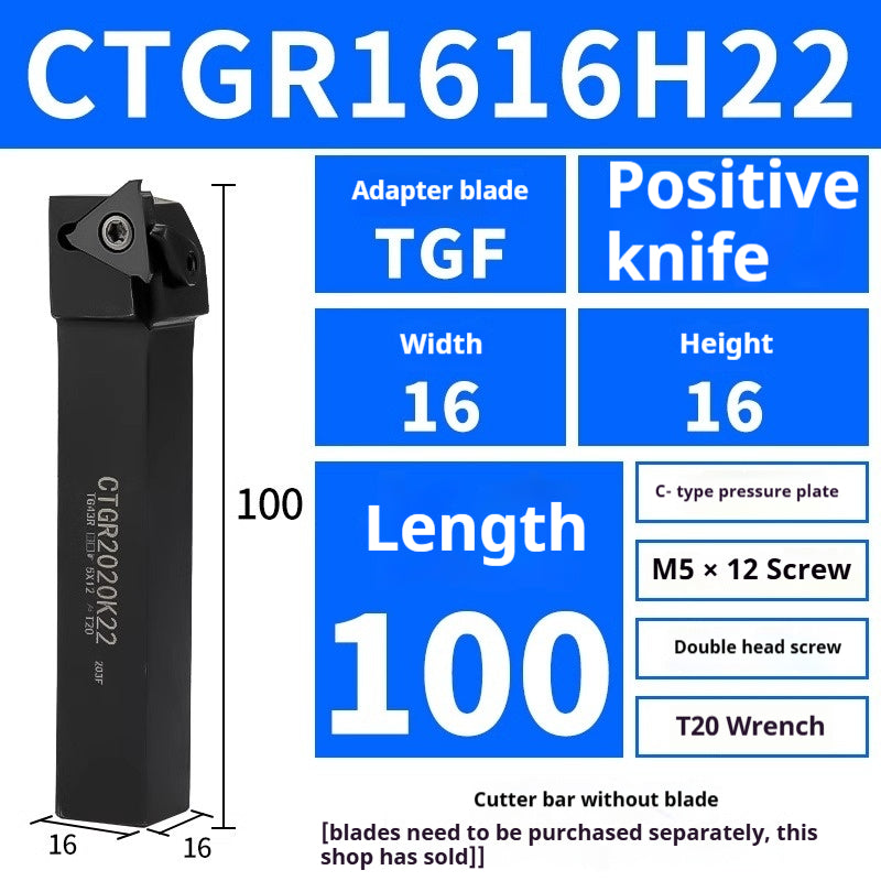 1001-Platen type vertical shallow groove tool bar CTGR1616H22/2020K22/2525M22 with TGF43R blade Shandong Denso Pricision Tools Co.,Ltd.